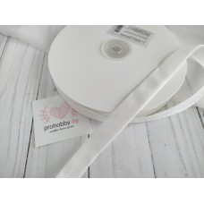 Лента бархатная 15 мм, цвет белый