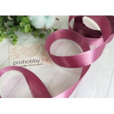 Лента атласная с люрексом 25 мм, цвет вишневая пенка/серебро 171