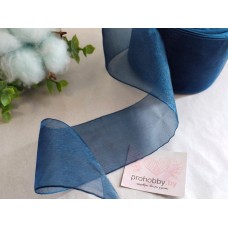 Лента органза 50 мм, цвет тёмно-синий №BK19