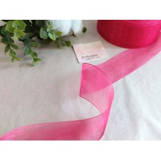 Лента органза 40 мм, цвет фуксия №1028