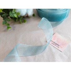 Лента органза 25 мм, цвет голубой №1093
