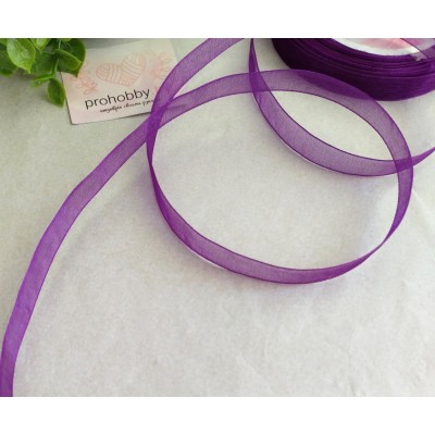 Лента органза 10 мм, цвет фиолетовый