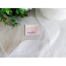 Лента органза 40 мм, цвет белый №1001