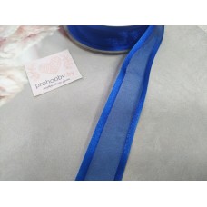 Лента органза с атласными краями, цвет синий №40