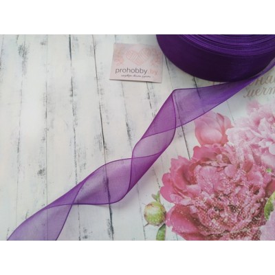 Лента органза 25 мм, цвет темно-фиолетовый №1035