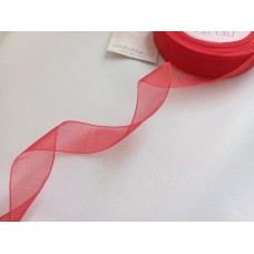 Лента органза 25 мм, цвет красный №1026