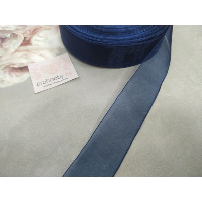 Лента органза 25 мм, цвет темно-синий №ВК19