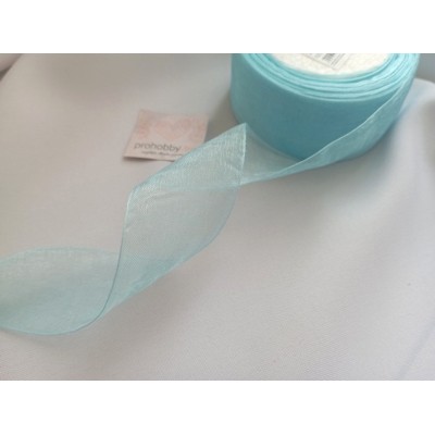 Лента органза 40 мм, цвет голубой №15