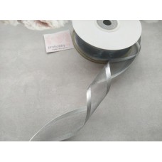 Лента органза с атласными краями, цвет серый №59