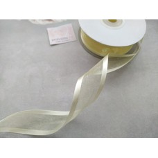 Лента органза с атласными краями 25мм, цвет кремовый №09