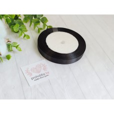 Лента атласная 12 мм, цвет чёрный №039