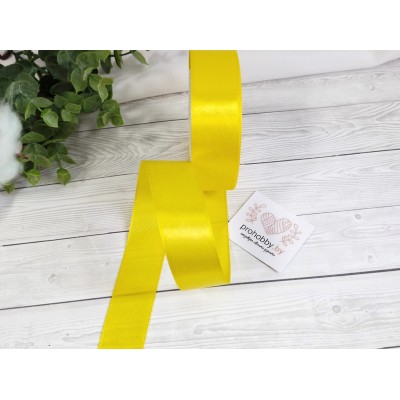 Лента атласная 25 мм, цвет жёлтый №015