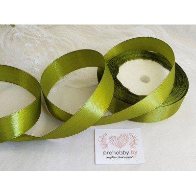 Лента атласная 20 мм, цвет фисташковый №098