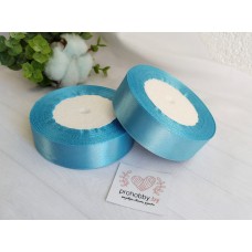 Лента атласная 25 мм, цвет голубой №187, катушка 23 м