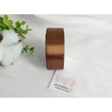 Лента атласная 25 мм, цвет коричневый №030