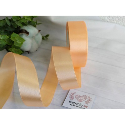 Лента атласная 25 мм, цвет персиковый №088