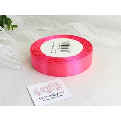 Лента атласная 20 мм, цвет ярко-розовый №014