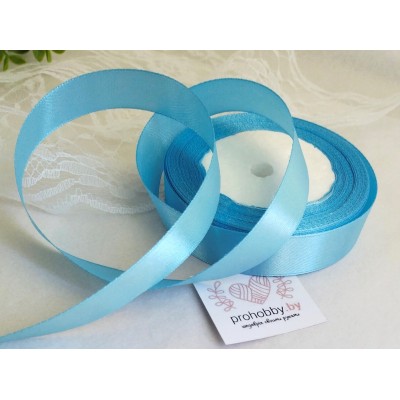 Лента атласная 20 мм, цвет голубой №020