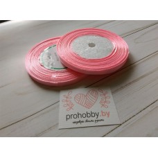 Лента атласная 6 мм, цвет розовый