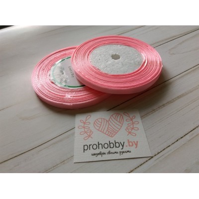 Лента атласная 6 мм, цвет розовый