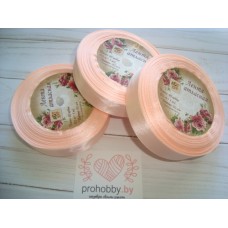 Лента атласная 20 мм, цвет персиковый