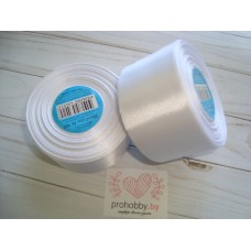 Лента атласная 50 мм, цвет белый