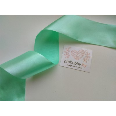 Лента атласная 50 мм, цвет тиффани (бирюзовый)