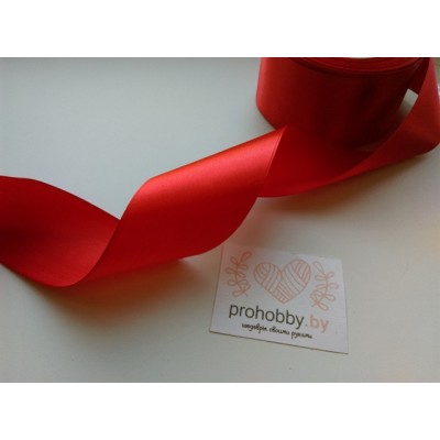 Лента атласная 50 мм, цвет красный 026