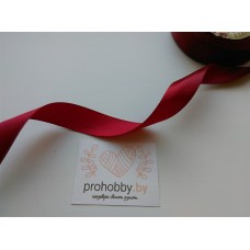 Лента атласная 20 мм, цвет бордовый