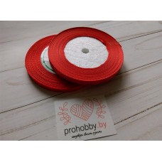 Лента атласная 6 мм, цвет красный
