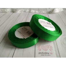 Лента атласная 20 мм, цвет зеленый