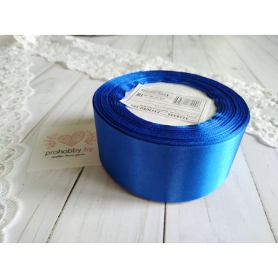 Лента атласная 40 мм, цвет синий 040