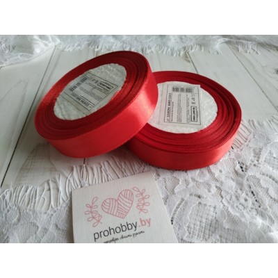 Лента атласная 20 мм, цвет красный