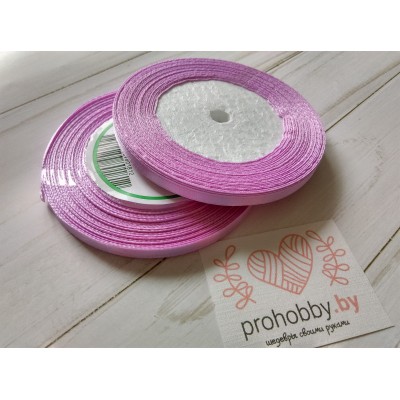 Лента атласная 6 мм, цвет лиловый, катушка 23 м