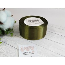 Лента атласная 40 мм, цвет тёмно-фисташковый №110