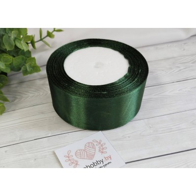 Лента атласная 40 мм, цвет тёмно-зелёный №049