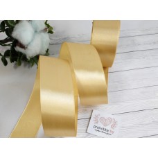 Лента атласная 40 мм, цвет бежевый золотистый №087