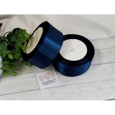 Лента атласная 40 мм, цвет тёмно-синий №038