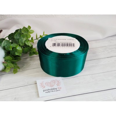Лента атласная 40 мм, цвет бриллиантовый зелёный №126