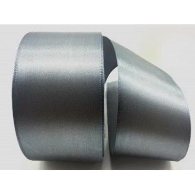 Лента атласная 50 мм, цвет тёмно-серый №180