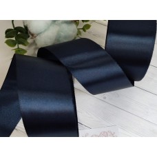 Лента атласная 50 мм, цвет тёмно-синий(иссиня чёрный) №154