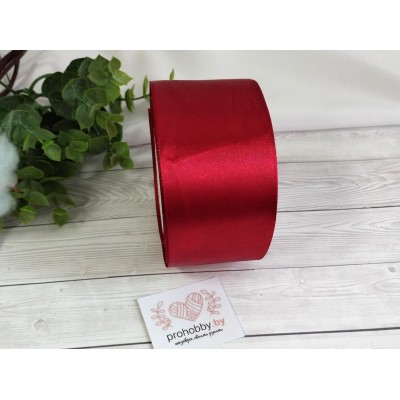 Лента атласная 50 мм, цвет кармин(красный) №033