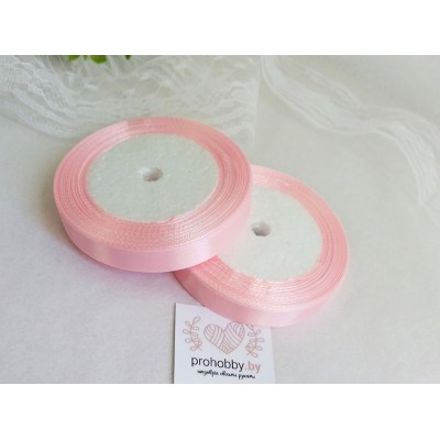 Лента атласная 12 мм, цвет нежно-розовый №04, катушка 23 м