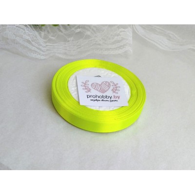 Лента атласная 12 мм, цвет лимонный №058