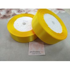 Лента атласная 25 мм, цвет желтый 132