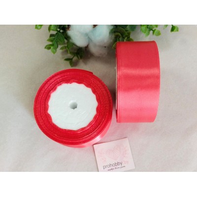 Лента атласная 40 мм, цвет коралловый №129