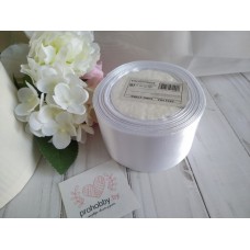 Лента атласная 50 мм, цвет белый, катушка 23 м