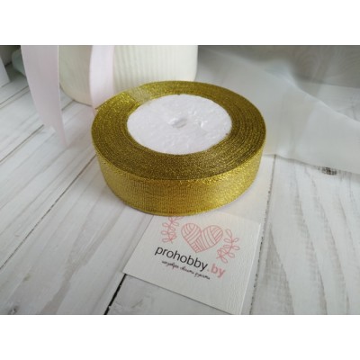 Лента парча 25 мм, цвет золото