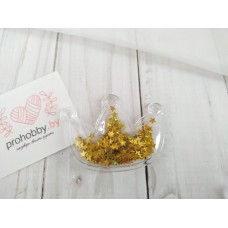 Патч силиконовый с пайетками "Корона", 5*4 см, цвет золото