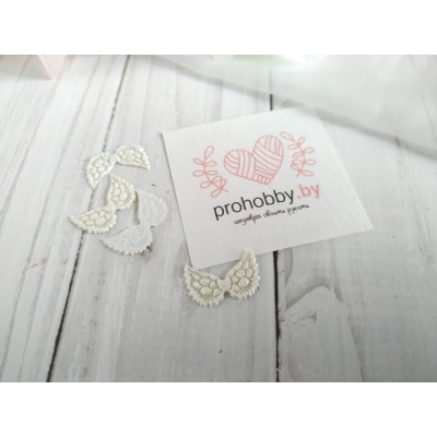 Патч с блестками "Крылья маленькие", 2*1 см, цвет белый